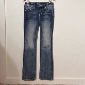 Miss Me LA Bootcut Jeans 28 Rhinestone Sequin Western Y2K Glam